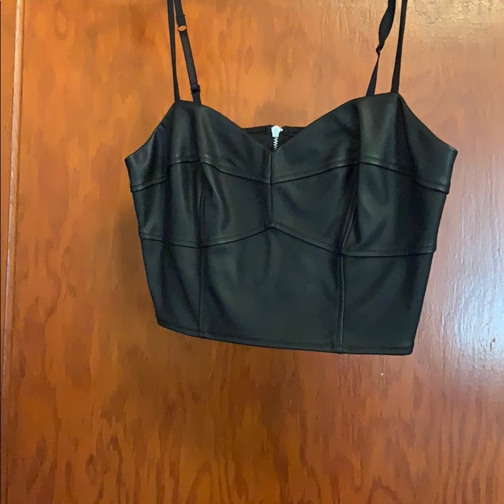 Leather crop top